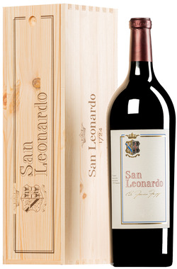 "San Leonardo" Rosso Vigneti delle Dolomiti IGT 2018 <br>MAGNUM in Original-Holzkiste