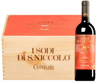 "I Sodi di San Niccolò Edizione 100 anni Veronelli" Toscana IGT 2021 <br>6 Flaschen in Original-Holzkiste