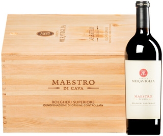"Maestro di Cava" Rosso Bolgheri Superiore DOC 2019 (BIO) <br>6 bouteilles en boîte originale en bois